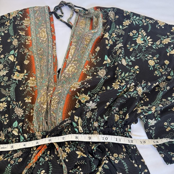 Karma Highway Boho Maxi Dress Floral Hippie Gypsy Cottage Flowy Deep V Neck OS - Picture 12 of 13